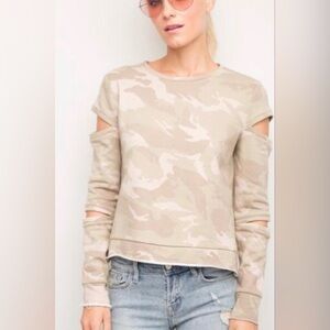 Generation Love Women’s Camo Sweatshirt EUC, Cut-out Details, Size Medium